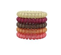Elastique Cheveux 5 pièces/ensemble mode mat solide fil de téléphone élastique bandeau de cheveux givré spirale cordon élastique cheveux cravate extensible bandeau(Color3.5)