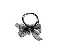 Elastique Cheveux Chouchou Cheveux Maille Fleur Cheveux Anneau Attaché Cheveux Corde Ruban Coiffure Queue De Cheval Cheveux Accessoires Accessoire Cheveux(Black)