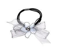 Elastique Cheveux Chouchou Cheveux Maille Fleur Cheveux Anneau Attaché Cheveux Corde Ruban Coiffure Queue De Cheval Cheveux Accessoires Accessoire Cheveux(White)