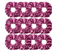 Elastique Cheveux Lot de 12 chouchous en velours for femmes et filles, élastiques à cheveux, blancs, noirs, bleus, verts, violets, rouges roses(Rose Red)