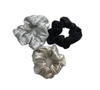 Elastique Cheveux Lot de 3 chouchous en soie for cheveux, largeur 6 cm, grands élastiques for queue de cheval, élastiques de luxe for femmes, gris(Color-07)