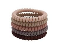 Elastique Cheveux Spirale 5 pièces/ensemble mode mat solide fil de téléphone élastique bandeau cheveux givré spirale cordon cravate extensible