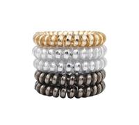 Elastique Cheveux Spirale 5 pièces/ensemble mode mat solide fil de téléphone élastique bandeau cheveux givré spirale cordon cravate extensible(Color4big)