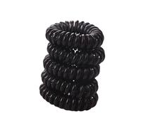 Elastique Cheveux Spirale Attaches de cheveux élastiques colorées, 10 pièces, cordon téléphonique, bande en plastique, chouchous caoutchouc, accessoires for, couvre-chef extensible(10 pcs black)