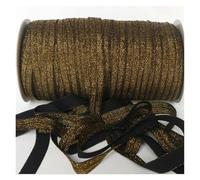 Elastique Couture Gold/Silver Glitter Elastic Ribbon Fold Over Clothing Accessories Stretch Band DIY Crafts(Color10)