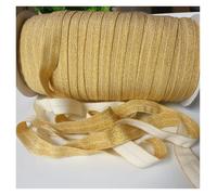 Elastique Couture Gold/Silver Glitter Elastic Ribbon Fold Over Clothing Accessories Stretch Band DIY Crafts(Color7)