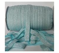 Elastique Couture Gold/Silver Glitter Elastic Ribbon Fold Over Clothing Accessories Stretch Band DIY Crafts(Color13)