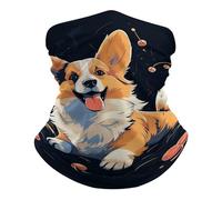 Élastique Décoration faciale, Gaiter Chien Corgi sur Fond Sombre Anti-UV Chapeaux Demi-Visage pour Sports Cyclisme Adulte