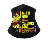 Élastique Écharpe Demi-Visage Christianisme Et Foi en Jésus - avec Dieu, Tout Est Possible Bandana Multi-Usage Bandeau Magique pour Vélo Cyclisme Yoga