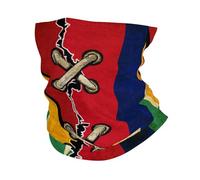 Élastique Écharpe Demi-Visage,Haïtien et Son Drapeau Vintage Combine,Bandeau Magique étanche à la poussière Bandeaux pour Moto Extérieur Ski 26X30cm