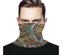 Élastique Écharpe Tube,Impression de Boules et de quilles de Bowling,Bande de Cheveux Unisexe Balaclava pour Jogging Course à Pied Adulte 26X30cm
