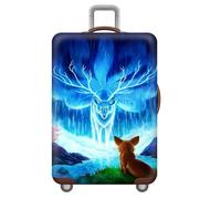 Elastique Housse De Valise Protection,Ciel éToilé Imprimé Animal Luggage Cover,Protection Valise De Voyage PersonnalitéS pour Valise 18 à 32 Pouces,Bleu Violet,Anti-Rayures (Renards,XL(29-32inch))