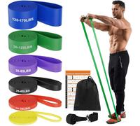 Elastique Musculation, 6 Niveaux Élastique Musculation Avec Ancrage De Porte, Bande Élastique Musculation Pour Crossfit, Étirements, Powerlifting, Musculation, Tractions
