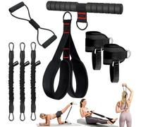 Élastique Musculation, Bande de Resistance avec Pedale, Sangle Cheville Musculation Poulie,Figure 8 Resistance Band,Sit-up Corde de Tension,Elastique Sport Maison Fitness pour Entraînement Complet