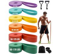 Élastique Musculation Bande Zumhigh - Ensemble de 6 Bandes de Résistance avec Ancrage de Porte pour Entraînement Pilates Yoga Stretching Rééducation Physique et Élastique Musculation Traction Violet