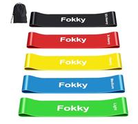 Elastique Musculation, [Lot de 5] Bande de Résistance Élastique, 5 Niveaux de Force Bande Élastique Fitness avec Sac de Rangement pour Yoga Musculation Pilates Sports