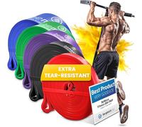 Elastique Musculation Traction Fitness + Guide Exercices, Assist Barre Fixe, Pull Up Bar Dip Bandes de Résistance | Gym Equipment: Muscu Tubes Bands Heavy Calisthenics Gymnastique Sport, Femme Homme