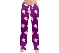 éLastique Pantalon Enfant Pantalon décontracté Taille Haute Original pour Enfants,Design d'image à Faire soi-même(Purple,4-5 Ans)