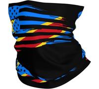 Élastique Protection du Visage,Drapeau des États-Unis et de la République démocratique du Congo,Bandeau Magique Anti-UV Tube Bandeaux pour Randonnée Vélo Yoga 26X30cm