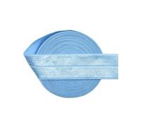 Élastique repliable en satin élasthanne 25 mm, 50/100 yards, pour bandeau et couture de robe,Bleu placide,100 mètres