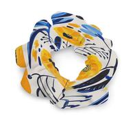 Élastiques à cheveux, avec fleurs jaunes et bleues imprimées pour femmes, chouchou sans couture, accessoires pour cheveux sans douleur, parfaits pour les tresses durables, les queues de cheval et plus