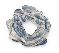 Élastiques à cheveux avec motif floral bleu imprimé pour femmes, chouchou sans couture, accessoires pour cheveux sans douleur, parfaits pour les tresses durables, les queues de cheval et plus encore
