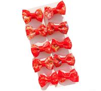 Élastiques à cheveux avec nœud rouge pour filles, accessoires du Nouvel An chinois avec motif nuage et décorations de perles, pinces à cheveux antidérapantes pour festival (épingle à cheveux)
