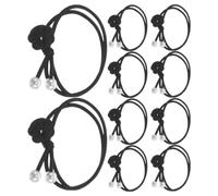 Élastiques à Cheveux Décoratifs Noirs 10 Pièces, Fleurs Tressées | Perles Fantaisie, Maintien Antidérapant, Limite les Accrochages, pour Queues-de-cheval et Chignons