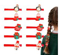 Élastiques à cheveux - Élastiques à cheveux de Noël en caoutchouc, bandes élastiqus de haute qualité, 10 pièces, fournitures de fête élstiques douces et mignonnes | Porte- portable pour queue