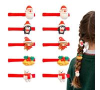 Élastiques à cheveux - Élastiques à cheveux de Noël en caoutchouc, bandes élastiqus de haute qualité, 10 pièces, fournitures de fête élstiques douces et mignonnes | Porte- portable pour queue
