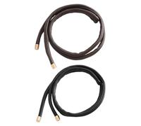 Élastiques à Cheveux en Cuir 2 Pièces, Liens Souples pour Tresses | Lot de Deux, Finition Lisse Résistante à L’usure, Fil Fin Antirouille Flexible, pour Chignons et Déplacement