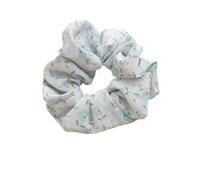 Élastiques à cheveux en mousseline de soie douce for filles, chouchous à imprimé floral(LIGHT BLUE)