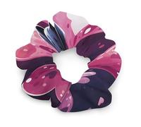 Élastiques à cheveux en polyester doux sans dommages, motif chien noir et cœurs colorés, pour femmes et hommes, excellent cadeau pour les vacances