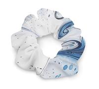 Élastiques à cheveux en polyester doux sans dommages, style peinture à l'encre bleue, pour femmes et hommes, excellent cadeau pour les vacances