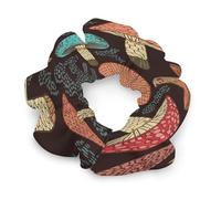 Élastiques à cheveux en satin tendance, motif champignon, chouchous à cheveux tendance, extensibles en polyester et élasthanne, pour tous les types de cheveux