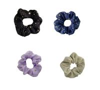 Élastiques À Cheveux Pour Femmes Lot de 2/4/6 élastiques à cheveux en tissu motif étoile dorée for filles(Dark set)