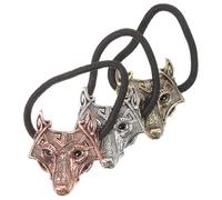 Élastiques à Cheveux Queue de Cheval Loup Rétro en Alliage 3 Pièces | Lot de Trois, Maintien Ferme sans Glisser ni Tomber, Style Vintage Créatif pour Femmes et Amies