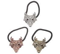 Élastiques à Cheveux Rétro 3 Pièces en Alliage Tête de Loup | Maintien Ferme, Ne Glisse ni Ne Tombe, Style Vintage Créatif, Idée Présent Anniversaire et Fête