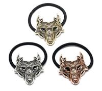 Élastiques à cheveux tendance avec motif animal unique en métal décoré de têtes d'animaux élastiques pour cheveux pour femmes