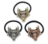 Élastiques à cheveux tendance avec motif animal unique en métal décoré de têtes d'animaux élastiques en métal pour femmes