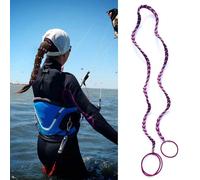 Élastiques à cheveux tressés sans dommage pour femme - Pour cheveux longs et bouclés - Pour queue de cheval - Pour queue de cheval - Chouchous tressés au vent (1 pièce, 89 cm, rose vif + violet)