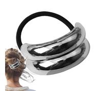 Élastiques À cheveuxPour queueDe Cheval - Fermoir À Crinière Circulaire, Anneau De Coiffure À Double Boucle, Fixation À Mèche Brillante, Fixation De Tresse Métallique | Pince À Polie Pour Fê