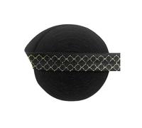 Élastiques à rabat imprimés en aluminium, 15 mm, 1,5 cm, motif léopard à pois, en élasthanne, pour cheveux, serre-tête, couture, 2,5 x 10 m, grille dorée, noir, 15 mm, 4,6