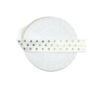 Élastiques à rabat imprimés en aluminium, 15 mm, 1,6 cm, motif léopard à pois, en élasthanne, pour cheveux, serre-tête, couture, 2,5 x 10 m, pois blancs, 15 mm, 4,6 m