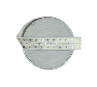 Élastiques à rabat imprimés en aluminium, 15 mm, 1,6 cm, motif léopard à pois, en élasthanne, pour cheveux, serre-tête, couture, 2,5 cm, 9,1 m, pois, argent, 15 mm, 9,1 m