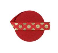 Élastiques à rabat imprimés en aluminium, 15 mm, motif léopard à pois, en élasthanne, pour cheveux, serre-tête, couture, 2,5 x 10 m, pois dorés, rouge, 15 mm, 4,6 m