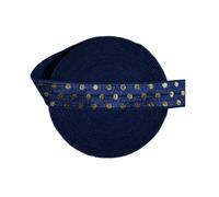 Élastiques à rabat imprimés en aluminium, 15 mm, motif léopard à pois, en élasthanne, pour cheveux, serre-tête, couture, 2,5 x 10 m, pois, bleu marine, 15 mm, 4,6 m
