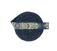 Élastiques à rabat imprimés en aluminium, 15 mm, motif léopard à pois, en élasthanne, pour cheveux, serre-tête, couture, 2,5 x 10 m, motif vigne de lotus, bleu, 15 mm, 4,6