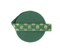 Élastiques à rabat imprimés en aluminium, 15 mm, motif léopard à pois, en élasthanne, pour cheveux, serre-tête, couture, 2,5 x 10 m, pois dorés, vert, 15 mm, 4,6 m