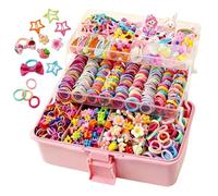 Élastiques Cheveux - 17x13x3cm Barrettes Élastiques, Kit Tampon Pierres Cheveux | Lot Élastique Colorés, Lot Pinceaux & Serre-Têtes Pour Anniversaire Vacances Carnaval École Décorations Coiffure Chaus